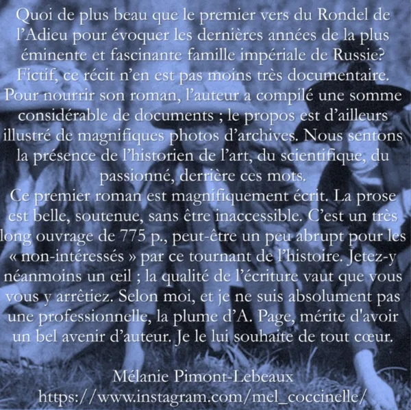Chronique de Mélanie Pimont-Lebeaux à retrouver sur instagram