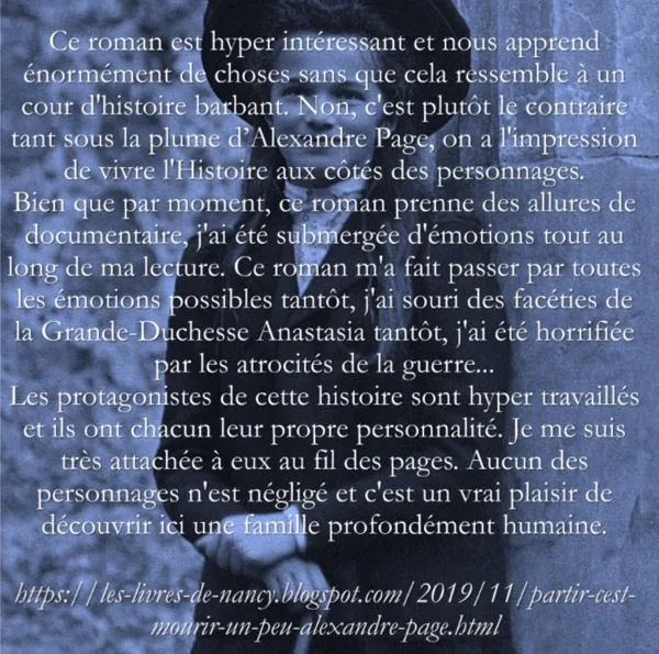 Avis de lecteurs: Partir, c'est mourir un peu